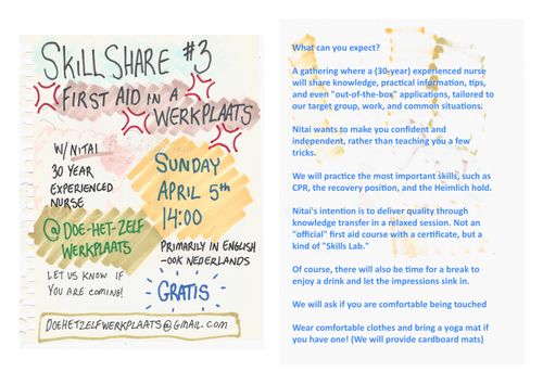Skill Share Session #3 First-Aid in a Werkplaats
