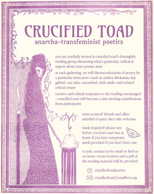 Crucified Toad Reading group: Anarcha-Transfeminist Poetics
